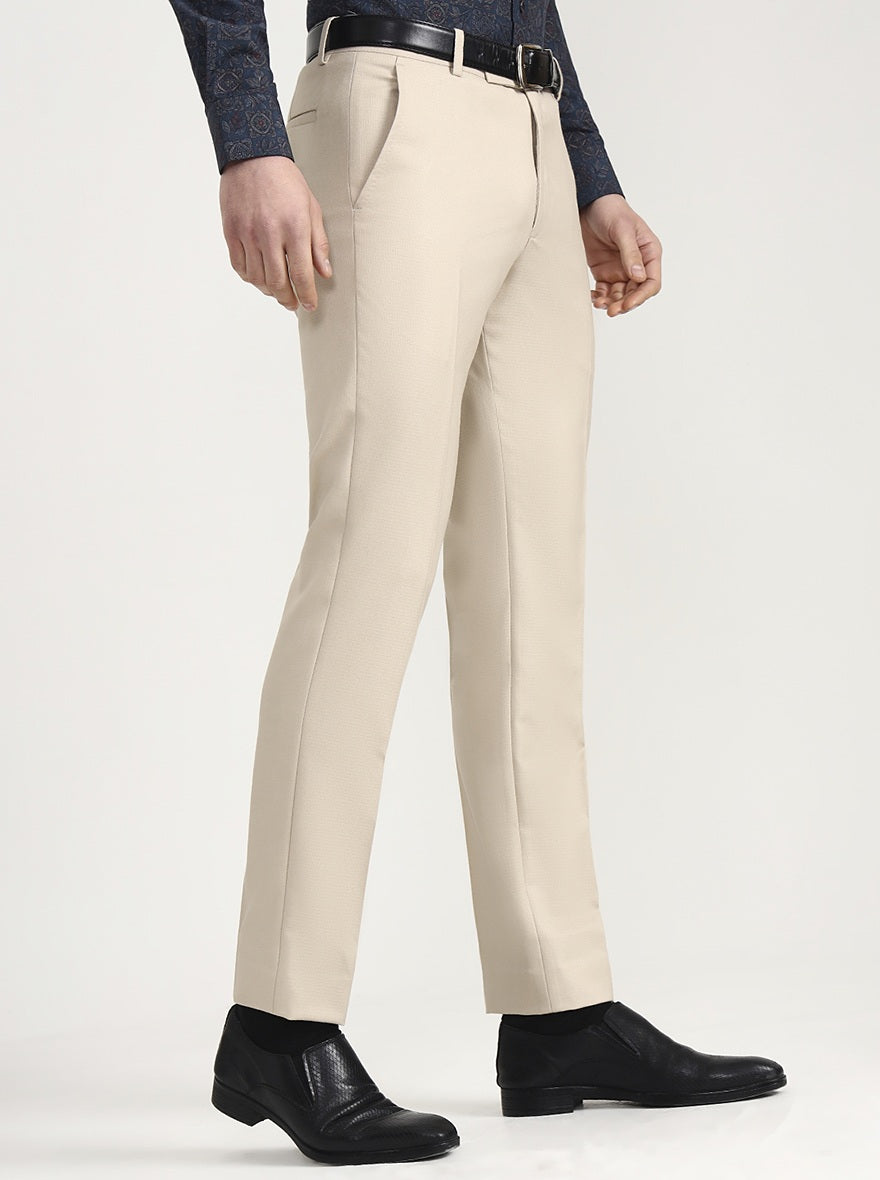 Fawn Solid Super Slim Fit Formal Trouser | Greenfibre
