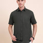 Olive Green Solid Smart Fit Semi Casual Shirt | Greenfibre
