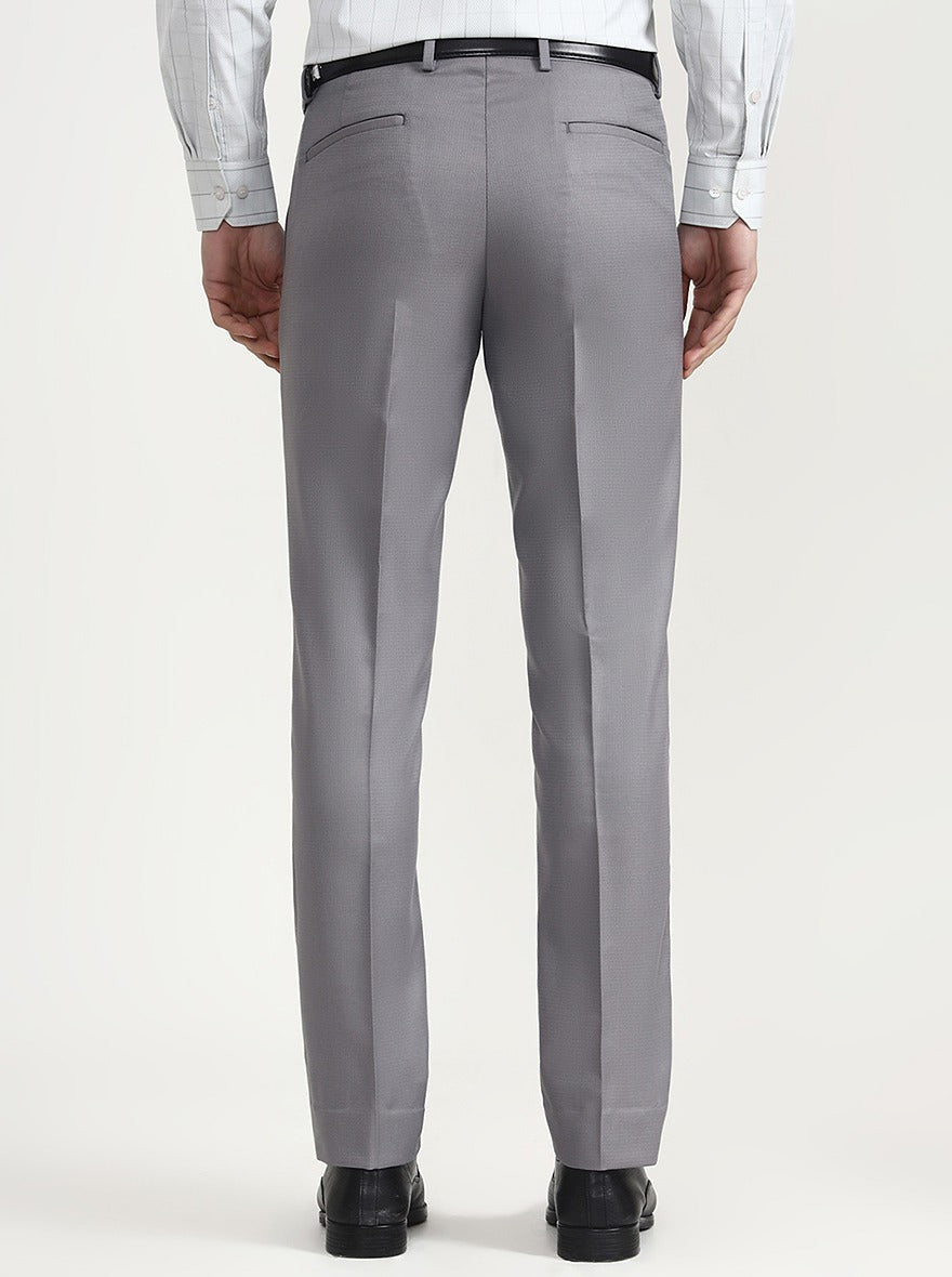 Grey Solid Super Slim Fit Formal Trouser | Greenfibre