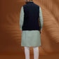 Blue Solid Waist Coat | Greenfibre