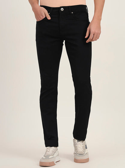 Jet Black Washed Slim Fit Jeans | Greenfibre
