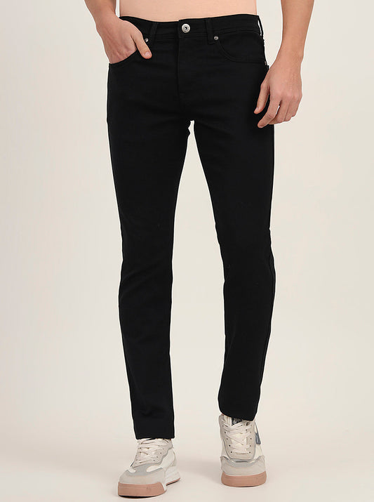 Jet Black Washed Slim Fit Jeans | Greenfibre