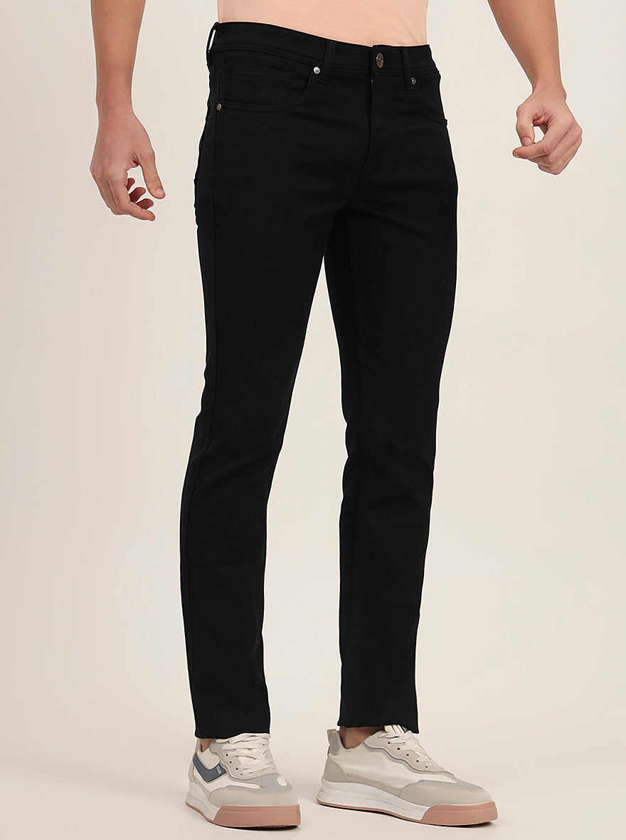 Jet Black Washed Slim Fit Jeans | Greenfibre