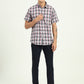 Black & Pink Checked Slim Fit Casual Shirt | Greenfibre