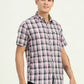 Black & Pink Checked Slim Fit Casual Shirt | Greenfibre