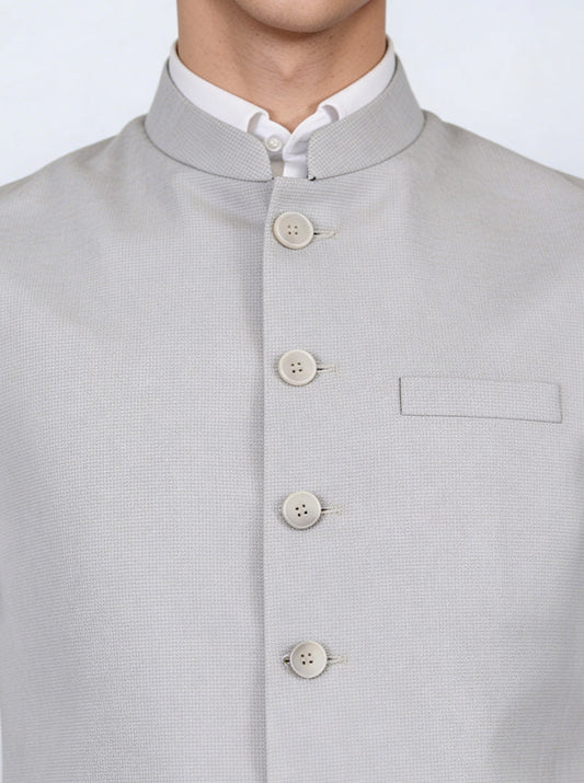 Grey Solid Waistcoat | Greenfibre