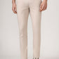 Cream Checked Super Slim Fit Casual Trouser | Greenfibre