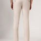 Cream Checked Super Slim Fit Casual Trouser | Greenfibre