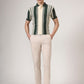 Cream Checked Super Slim Fit Casual Trouser | Greenfibre