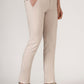 Cream Checked Super Slim Fit Casual Trouser | Greenfibre
