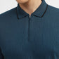Teal Jacquard Slim Fit Polo T-Shirt | Greenfibre