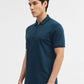 Teal Jacquard Slim Fit Polo T-Shirt | Greenfibre