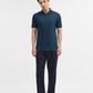 Teal Jacquard Slim Fit Polo T-Shirt | Greenfibre