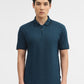 Teal Jacquard Slim Fit Polo T-Shirt | Greenfibre