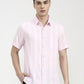 Pink Striped Slim Fit Casual Shirt | Greenfibre