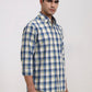 Yellow Checked Slim Fit Casual Shirt | Greenfibre