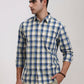 Yellow Checked Slim Fit Casual Shirt | Greenfibre