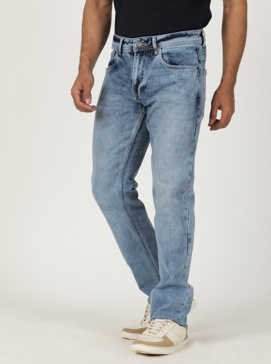 Cloudy Blue Washed Narrow Fit Jeans | Greenfibre