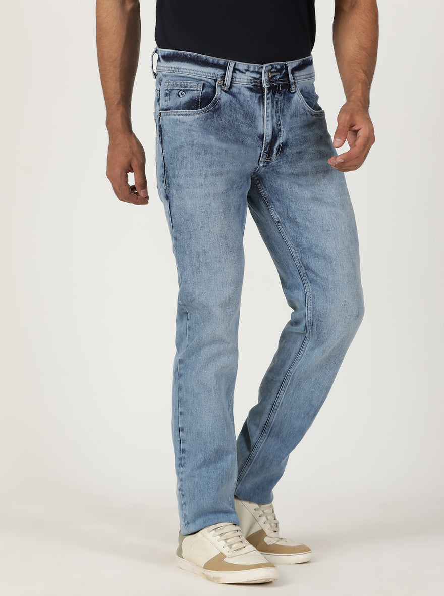 Cloudy Blue Washed Narrow Fit Jeans | Greenfibre