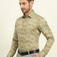 Golden & Green Printed Slim Fit Party Wear Shirt | Wyre