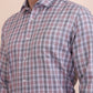 Grey & Red Checked Regular Fit Formal Shirt | Greenfibre