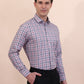 Grey & Red Checked Regular Fit Formal Shirt | Greenfibre