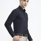Blue Checked Slim Fit Formal Shirt | Greenfibre