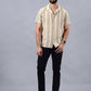 Beige Striped Slim Fit Casual Shirt | JadeBlue