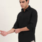 Black Solid Slim Fit Casual Shirt | Greenfibre