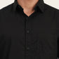 Black Solid Slim Fit Casual Shirt | Greenfibre