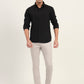 Black Solid Slim Fit Casual Shirt | Greenfibre