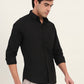 Black Solid Slim Fit Casual Shirt | Greenfibre