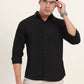 Black Solid Slim Fit Casual Shirt | Greenfibre