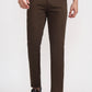 Olive Brown Solid Super Slim Fit Casual Trouser | Greenfibre