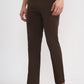 Olive Brown Solid Super Slim Fit Casual Trouser | Greenfibre