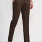 Olive Brown Solid Super Slim Fit Casual Trouser | Greenfibre