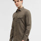 Olive Green Solid Slim Fit Casual Shirt | Greenfibre