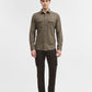 Olive Green Solid Slim Fit Casual Shirt | Greenfibre