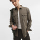 Olive Green Solid Slim Fit Casual Shirt | Greenfibre
