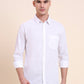 White Solid Slim Fit Casual Shirt | Greenfibre