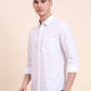 White Solid Slim Fit Casual Shirt | Greenfibre