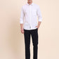 White Solid Slim Fit Casual Shirt | Greenfibre