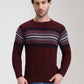 Wine Striped Slim Fit T-Shirt | Greenfibre