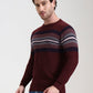 Wine Striped Slim Fit T-Shirt | Greenfibre
