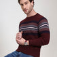 Wine Striped Slim Fit T-Shirt | Greenfibre