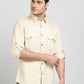 Beige Solid Slim Fit Casual Shirt | Greenfibre