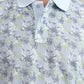 Light Blue Printed Slim Fit Polo T-Shirt | Greenfibre