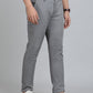 Light Grey Solid Uno Fit Casual Trouser | JadeBlue
