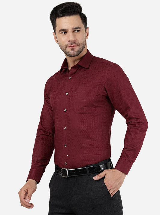 Maroon Solid Slim Fit Party Wear Shirt | Greenfibre