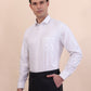 White & Grey Checked Regular Fit Formal Shirt | Greenfibre